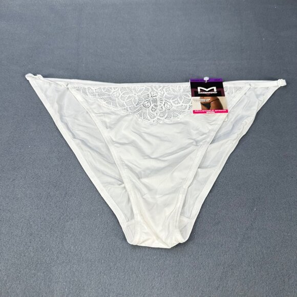 Maidenform Womens Size 2XL/9 Panty Bikini Adjustable String Bikini White New - Picture 1 of 8